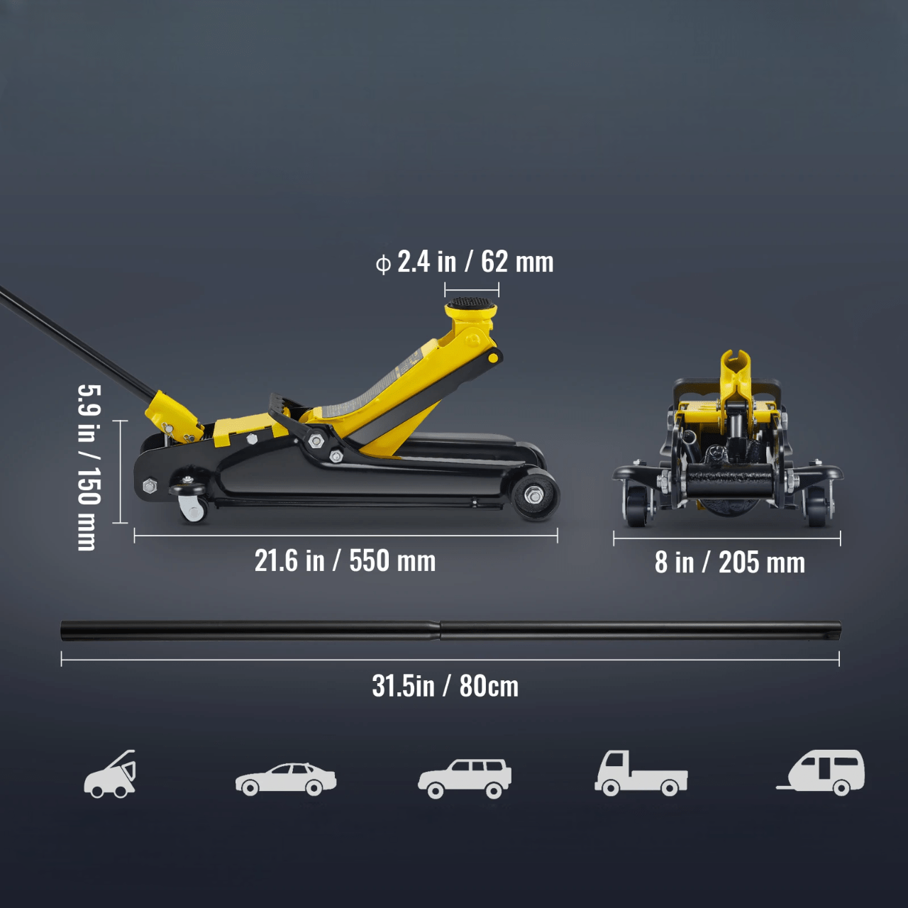 Cric Pneumatique - HydraulicPneumatic™ - Voiturenet